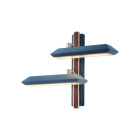 Bert Frank Rinato LED Double Wall Light Right Satin Nickel Blue