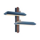 Bert Frank Rinato LED Double Wall Light Left Satin Nickel Blue
