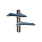 Bert Frank Rinato LED Double Wall Light Left Satin Nickel Blue