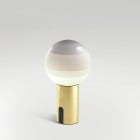 Marset Dipping Light Portable LED Table Lamp Off White-Brushed Brass