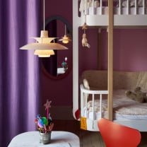 Louis Poulsen PH 5 320 Opal Pendant - Beige in Bedroom
