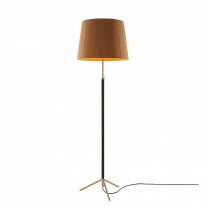 Santa & Cole Pie de Salon G1 Floor Lamp Mustard Shade with Polished Brass Structure