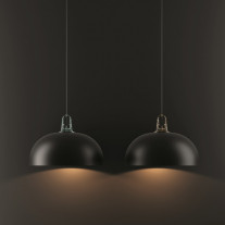 Lodes JIM Dome Pendant Grey Hook and Honey Hook with Matte Black Diffuser