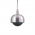 Buster + Punch Forked Shade + Globe Pendant Large Smoked Glass Steel Shade