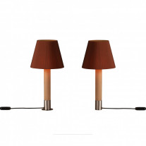 Santa & Cole Basica M1 Table Lamp Terracotta Ribbon with Nickel Base