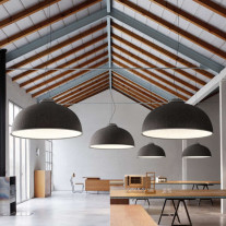 Collection of Dark Grey Farel LED Pendant Light in Workspace