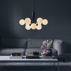 Nuura Apiales 9 Chandelier Satin Black/Opal White Glass