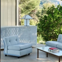 HAY Ava Pyramid Table Lamp Lifestyle Patio 2