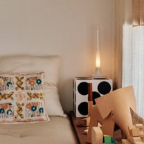 Santa & Cole Sylvestrina LED Table Lamp White in Bedroom