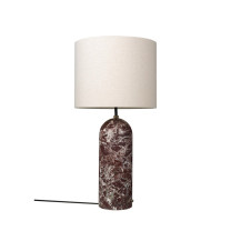 Gubi Gravity XL Floor Lamp Low Maroon Marble Canvas