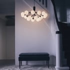 Nuura Apiales 18 Chandelier Satin Black/Opal White Glass