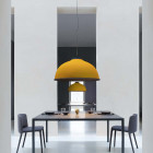 Farel LED Pendant Light in Ocher Above Dining Area