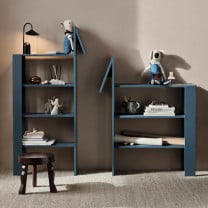  Ferm Living Arum LED Portable Lamp Blue on Shelves