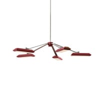 Bert Frank Rinato LED Chandelier 5 Satin Nickel Red
