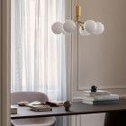 Nuura Apiales 6 Chandelier Brushed Brass/Opal White Glass
