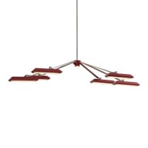 Bert Frank Rinato LED Linear Chandelier 6 Satin Nickel Red