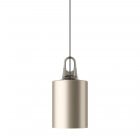 Lodes JIM Cylinder Pendant Grey Hook/Matte Champagne Diffuser