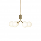 Nuura Apiales 6 Chandelier Brushed Brass/Opal White Glass