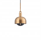 Buster + Punch Forked Shade + Globe Pendant Medium Smoked Glass Brass Shade