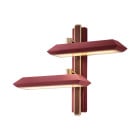 Bert Frank Rinato LED Double Wall Light Right Brushed Brass Red