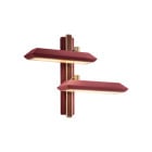 Bert Frank Rinato LED Double Wall Light Left Brushed Brass Red