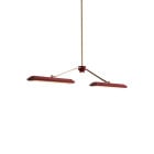 Bert Frank Rinato LED Linear Chandelier 2 Brushed Brass Red