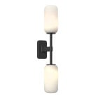 Astro Tacoma Twin Reed Wall Light Matt Black Reed White