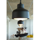 Zero Lens small pendant black in situ above a bar