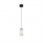 Santa & Cole Cirio Simple LED Pendant Opal Glass with Black Surface Canopy