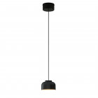 Santa & Cole HeadHat Bowl LED Pendant Small Black with Black Surface Canopy