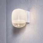 Prandina Gong W1 LED Wall Light in Glossy White / Matt White Structure