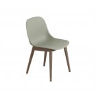 Muuto Fiber Side Chair - Normal Shell Dusty Green/Stained Dark Brown