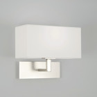 Astro Park Lane Wall Light Matt Nickel with White shade