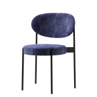 Verpan Series 430 Chair Blue Pattern Black Frame