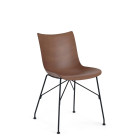 Kartell Smart Wood P/Wood Chair - Dark Wood, Black