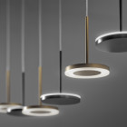 Panzeri Bella LED Pendant Black Indirect, Brass Direct
