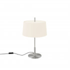 Santa & Cole Diana Menor Table Lamp Satin Nickel Structure/White Linen Shade