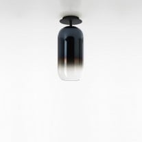 Artemide Gople Mini Ceiling Light Blue Sapphire Shade / Black Base