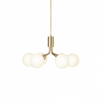 Nuura Apiales 6 Chandelier Brushed Brass/Opal White Glass