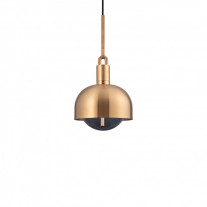 Buster + Punch Forked Shade + Globe Pendant Medium Smoked Glass Brass Shade