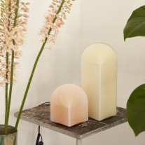 HAY Parade LED Table Lamp 160 Blush Pink and 320 Shell White