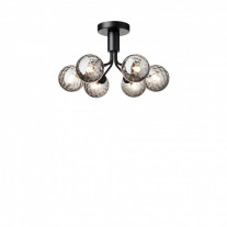 Nuura Apiales 6 Ceiling Light Satin Black/Smoked Optic Glass