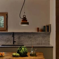 Rust Brown Marset Plaff-On! LED Pendant in Kitchen