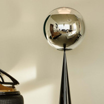 Silver Tom Dixon Mirror Ball Fat Cone LED Floor Lamp