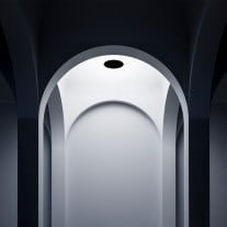 Davide Groppi Asintoto LED Pendant in an Entryway