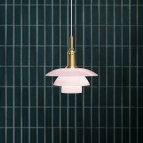 Louis Poulsen 3/3 Pale Rose Pendant on dark background