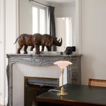 Louis Poulsen PH 2/1 Pale Rose Brass Table Lamp base