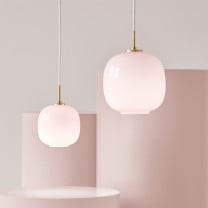 Louis Poulsen VL 45 Radiohus Pale Rose Pendant both sizes