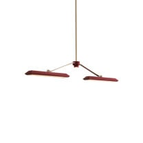 Bert Frank Rinato LED Linear Chandelier 2 Brushed Brass Red