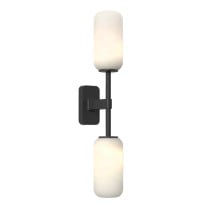 Astro Tacoma Twin Reed Wall Light Matt Black Reed White